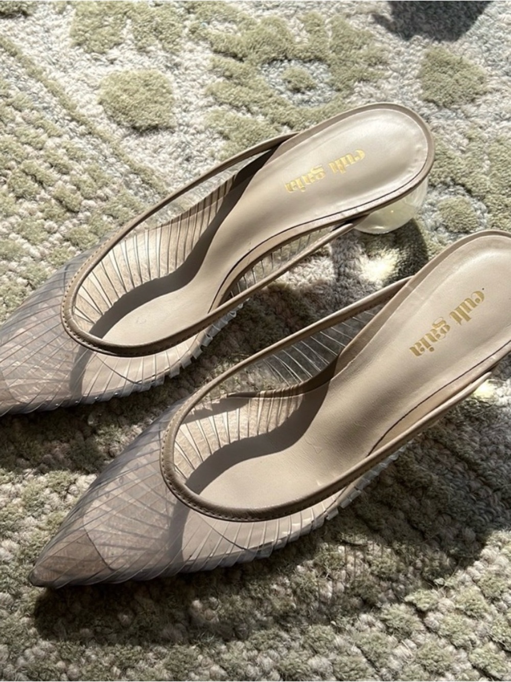 ISO - Cult Gaia - Clear PVC  Pointed-Toe Mule with Bubble Heel - Size 37